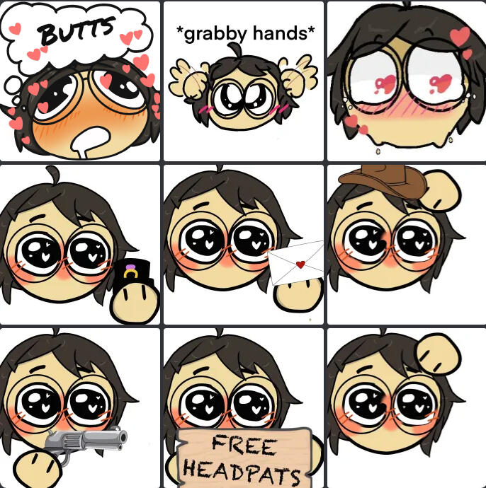 Early Emojis I made for Riley, before there was any art for her