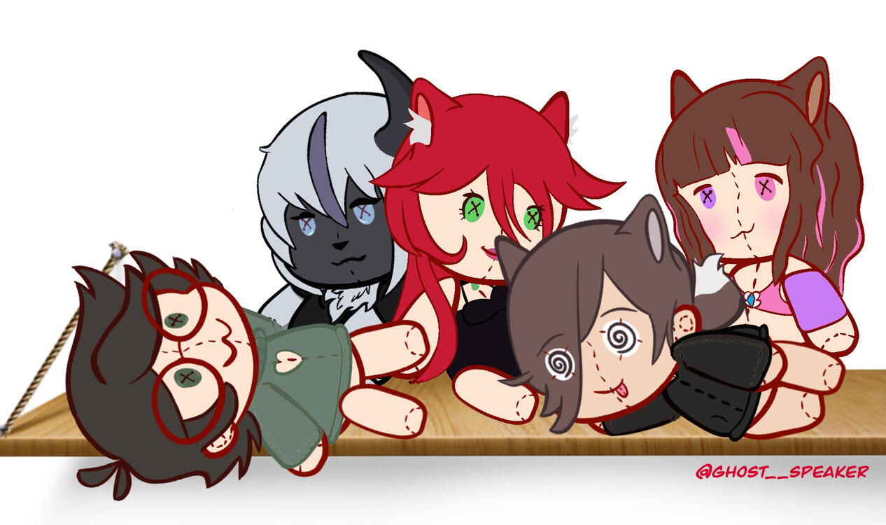 Art of some friends as plushies!