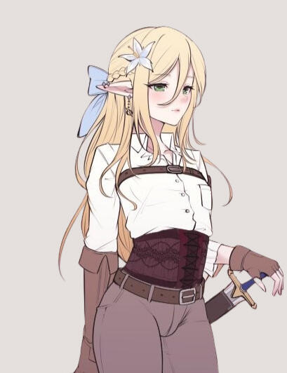 Eli. Oh sweet Eli. They&#39;re relationship has just begun, and Riley couldn&#39;t be more excited to have this cute elf boy as hers~ @elielffemboy.bsky.social