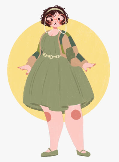 Me, the artist, as drawn by my sister!