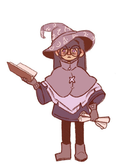 Unnamed Gnome D&amp;D character I plan to play at some point! Drawn by my sister